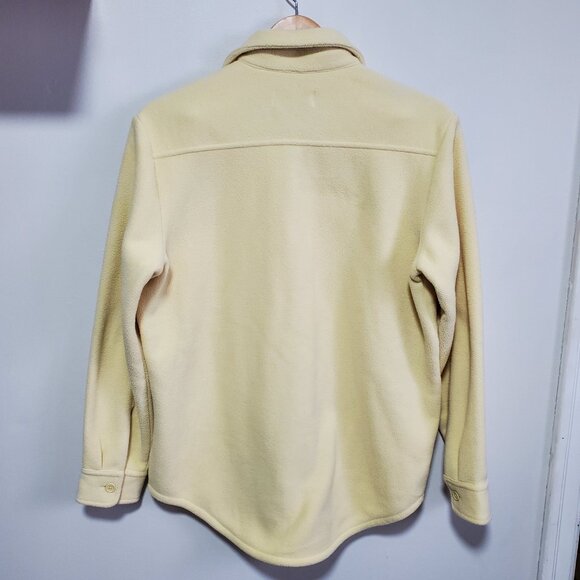 TNA Aritzia Fleece Button-Up Shirt Jacket Shacket Butter Yellow Women's Small - Picture 8 of 12